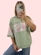 Sage Meadows Floral Patchwork Hoodie