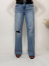 Wide Leg Comfort Stretch Distressed Jeans Love Talk by Flying Monkey