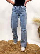 Carpenter Cuffed Wide Leg Comfort Stretch Jeans by Vervet Flying Monkey