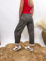 PRE-ORDER Leopard Print Barrel Jeans by Vervet by Flying Monkey