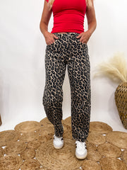 PRE-ORDER Leopard Print Barrel Jeans by Vervet by Flying Monkey